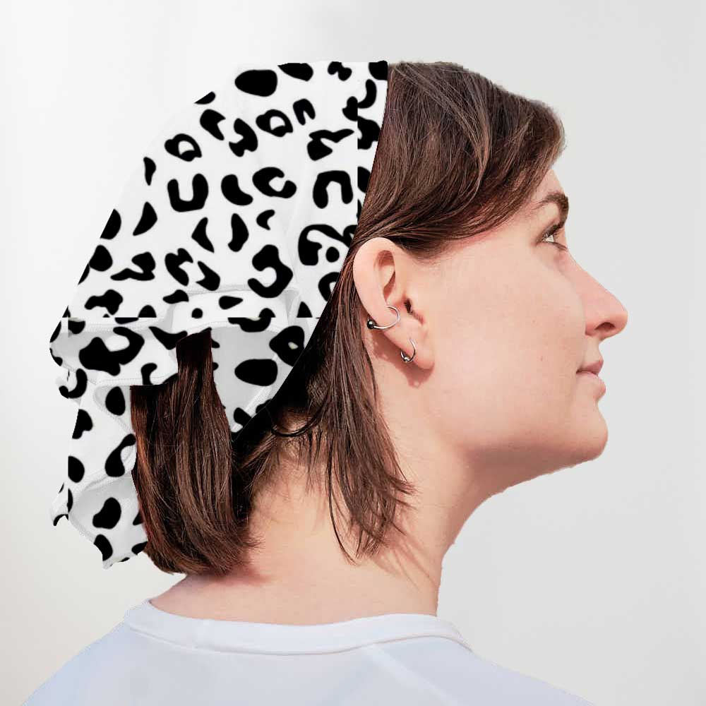 Woman wearing Eclipse Bandana - Leopard