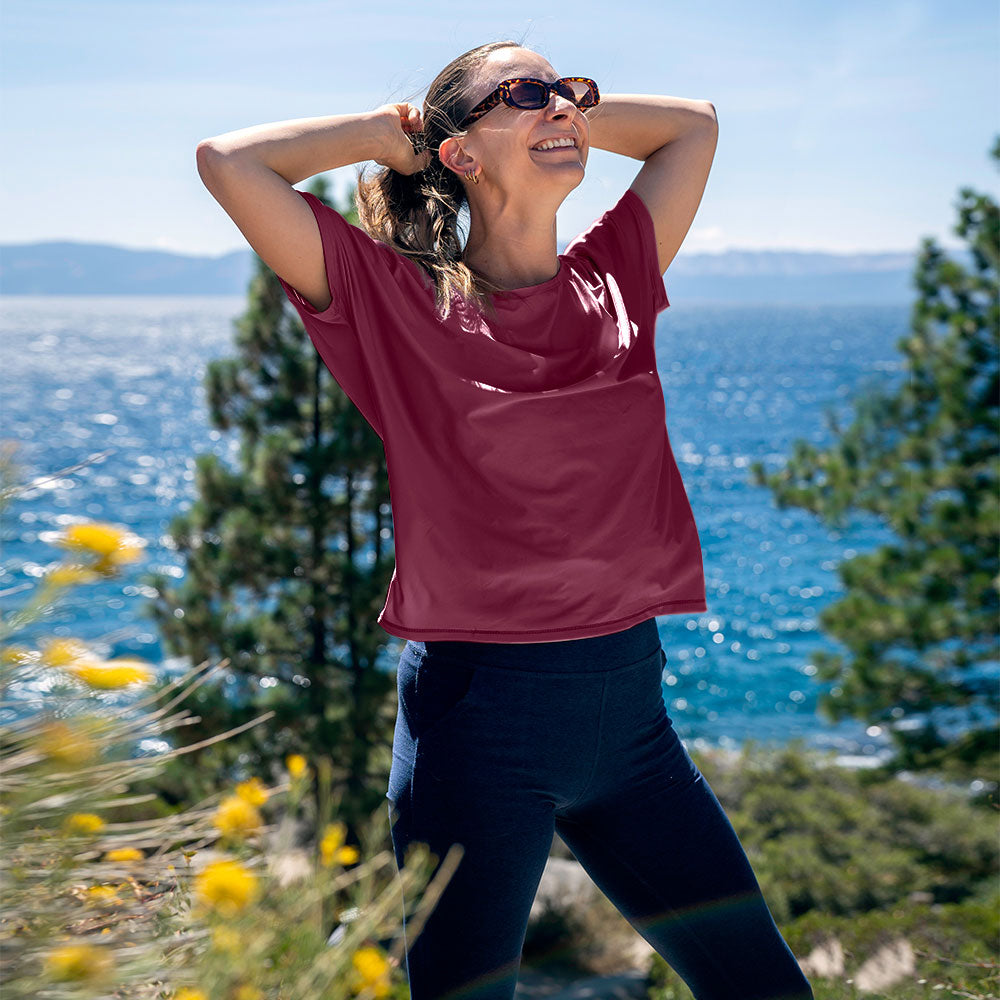 Eclipse Boatneck Tee - Plum