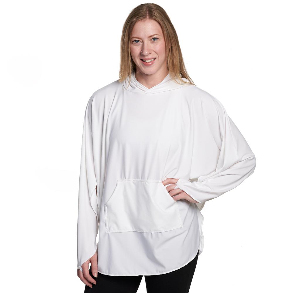 Woman wearing Eclipse UPF 50+ Sun protective Sun Shawl