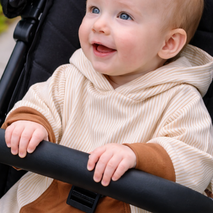 baby in eclipse children's caramel stripe poncho