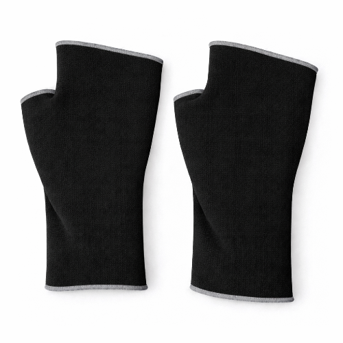 pair of fingerless eclipse gloves in black