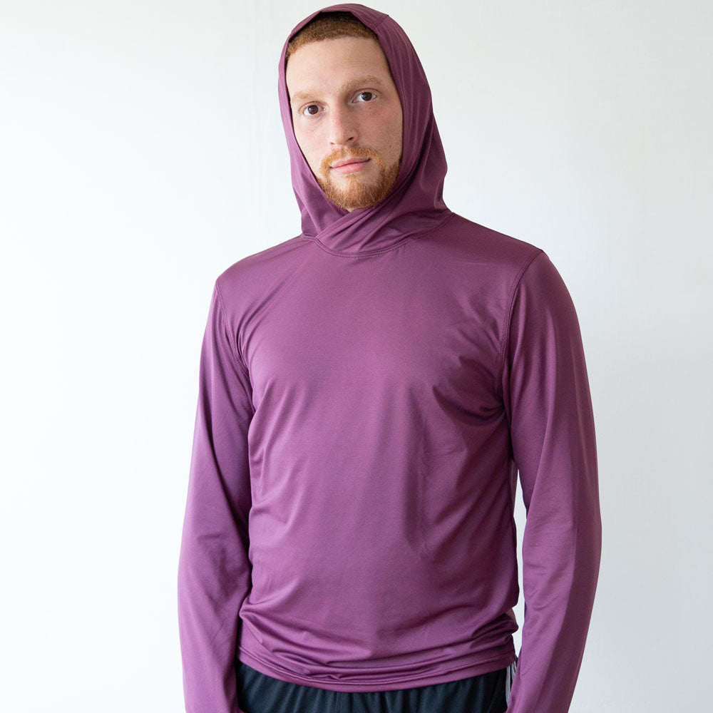 éclipse men's sun protection hoodie - Plum